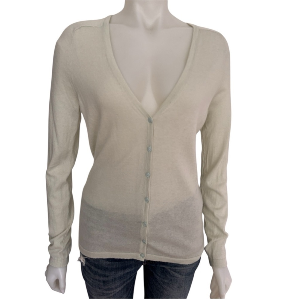 Lord & Taylor 100% Cashmere Cardigan Sweater Pale Green Large
